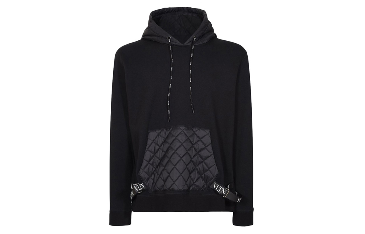 Valentino Classic Logo Hooded Sweatshirt Black QV3MF10J4TF0NO