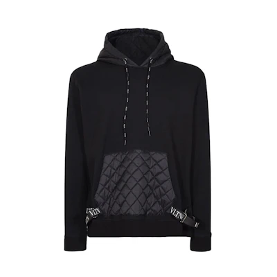 Valentino Classic Logo Hooded Sweatshirt Black QV3MF10J4TF0NO
