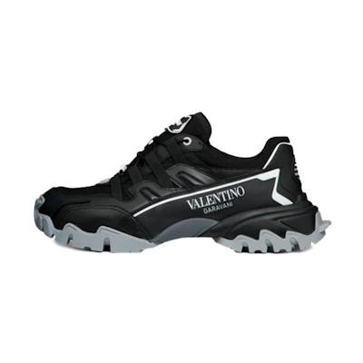 Valentino Climbers 'Black Fabric and Calfskin'