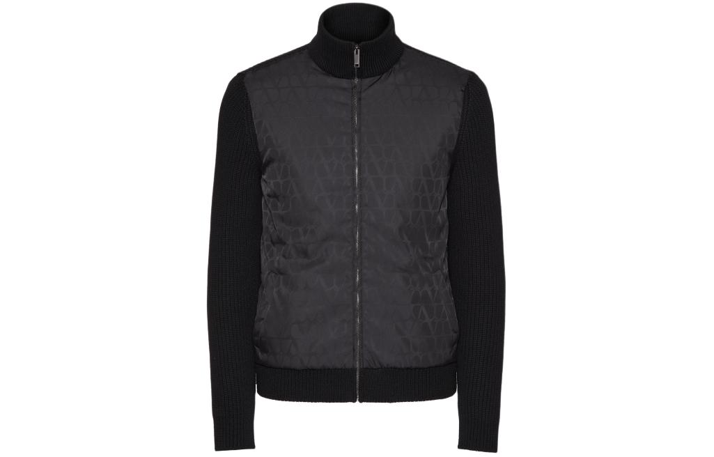 Valentino Colorblock Zip-Up Jacket Black - Long Sleeve Outerwear 4V3KE02G9W4N01