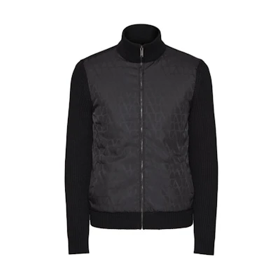 Valentino Colorblock Zip-Up Jacket Black - Long Sleeve Outerwear 4V3KE02G9W4N01