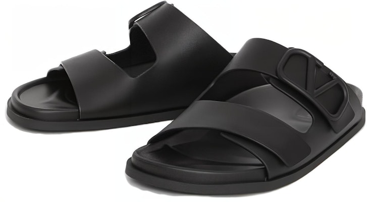 Valentino Double Strap Sandal 'Black VLogo Signature' 2Y2S0G80-UHE-0NO Lookbook Valentino Double Strap Sandal 'Black VLogo Signature' 2Y2S0G80-UHE-0NO