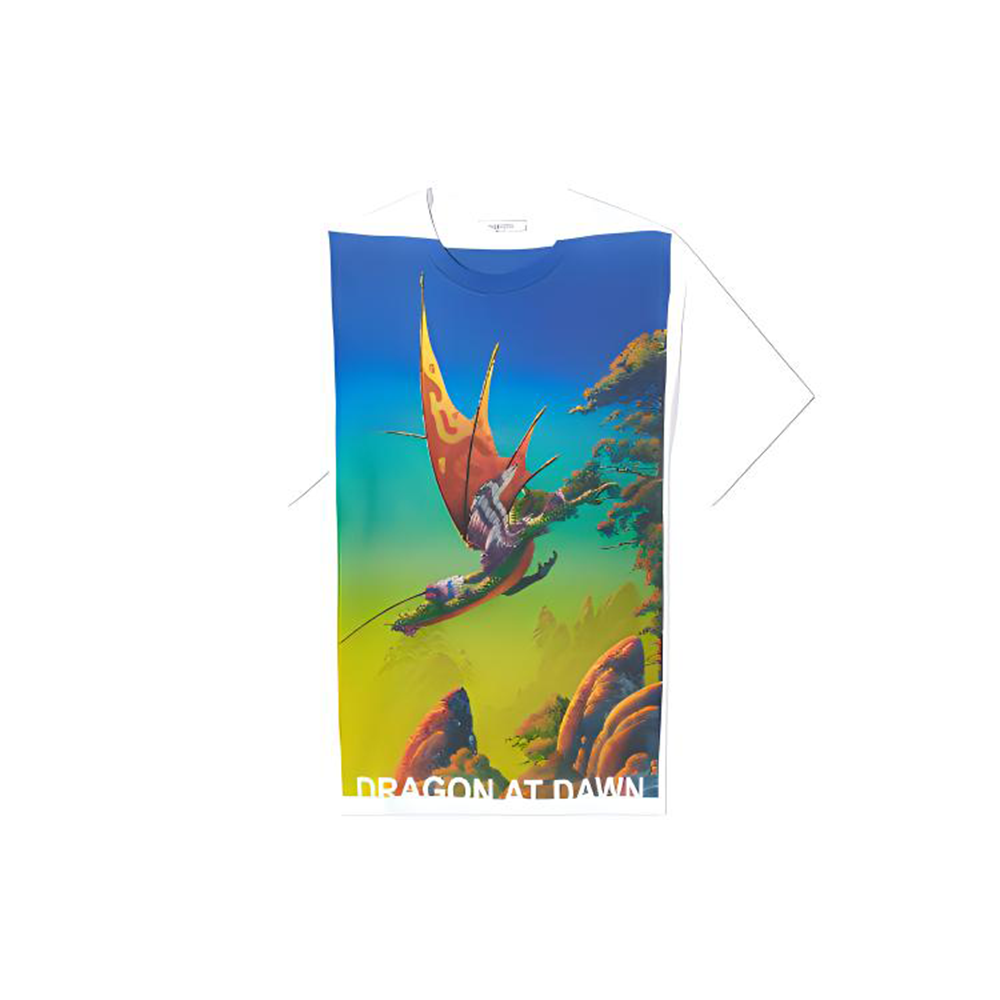 Valentino Dragon Letter Print Crewneck T-Shirt Multicolor TV0MG06L69184M