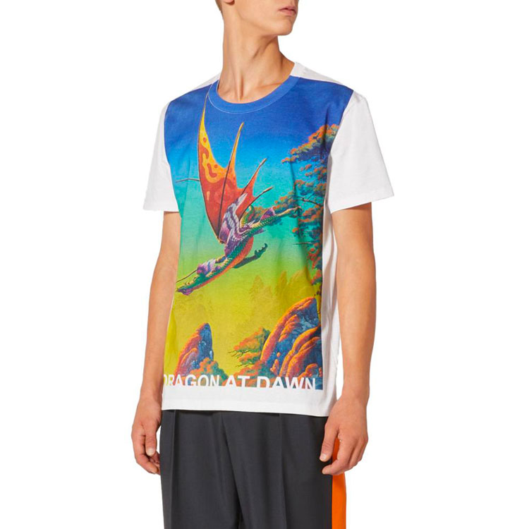 Lookbook Valentino Kaos Crewneck Cetak Huruf Naga Multicolor TV0MG06L69184M