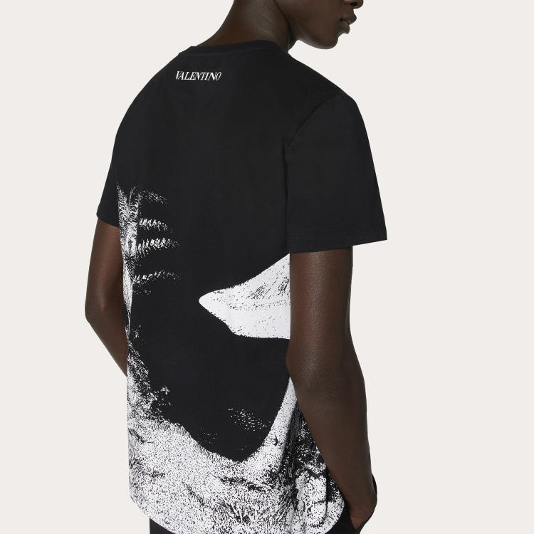 Purchase Valentino DREAMATIC Spaceship Cetak Baju Hitam Lelaki UV3MG07L6HTA8B