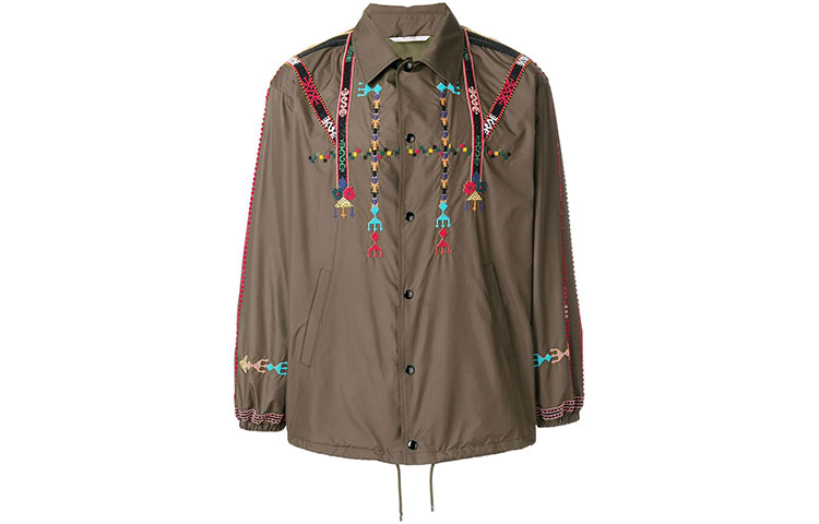 Valentino Embroidered Cotton Jacket for Men Green PV0CJ2534WR825