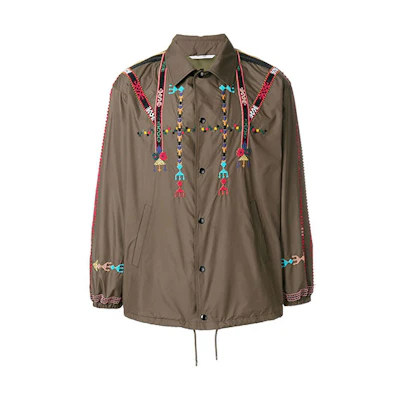 Valentino Embroidered Cotton Jacket for Men Green PV0CJ2534WR825