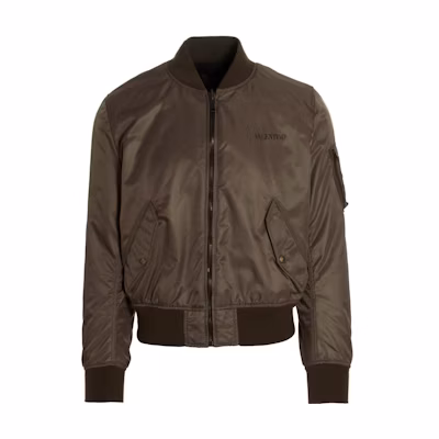 Valentino Embroidered Logo Reversible Bomber Jacket Military Green Men’s 1V3CIL658MK0BG