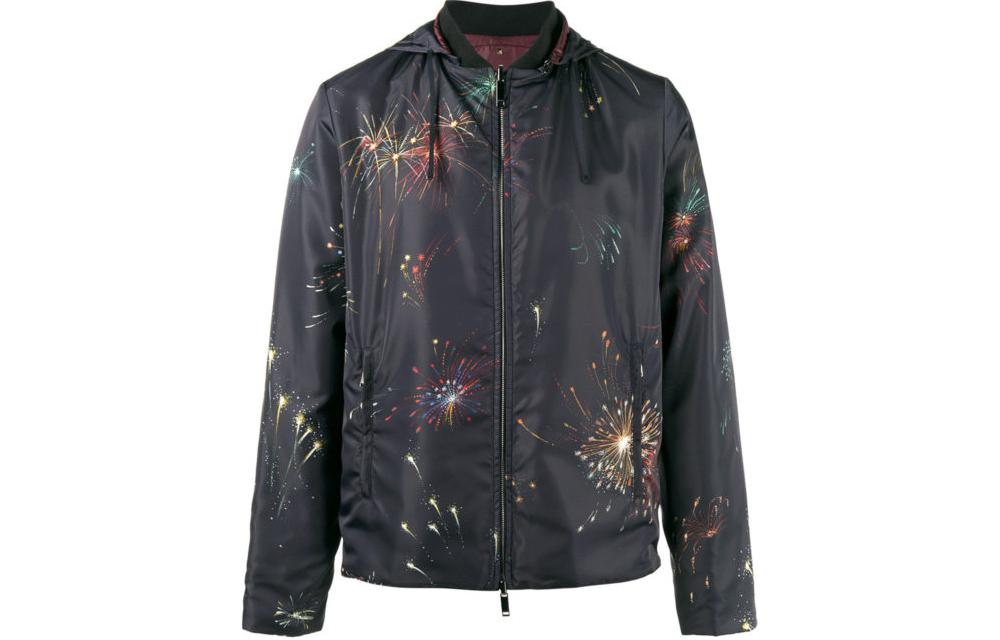 Valentino Fireworks Print Zip-Up Jacket Men’s Deep Blue NV3CI2N04ESZA1
