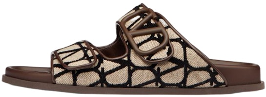 Valentino Flat Open Toe Slide 'Beige Black' 2Y0S0G80SBT6ZN Valentino Flat Open Toe Slide 'Beige Black' 2Y0S0G80SBT6ZN