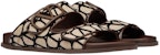 Valentino Flat Open Toe Slide 'Beige Hitam' 2Y0S0G80SBT6ZN