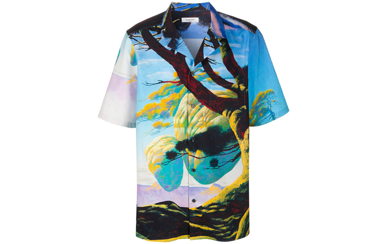 Valentino Floating Island SS21 Front Print Button-Up Shirt Floral TV0AA77165M81M
