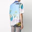 Shop Valentino Floating Island SS21 Baju Kemeja Depan Butang Cetak Bunga TV0AA77165M81M