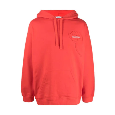Valentino Floral Hoodie Red for Men VMF18Y7H3QB3