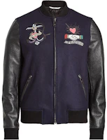 Valentino FW20 Pattern Print Patchwork Zipper Jacket Navy Blue Coat. NV3CI0364FT598 Valentino FW20 Pattern Print Patchwork Zipper Jacket Navy Blue Coat. NV3CI0364FT598