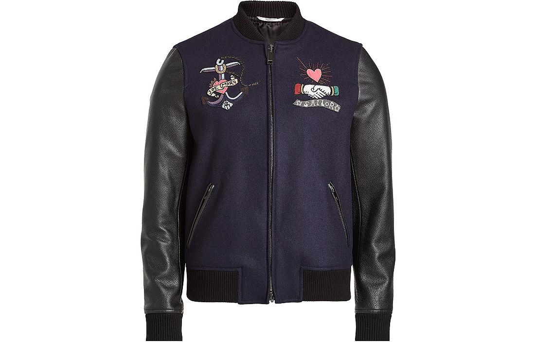 Order Valentino FW20 印花拼接拉鍊外套海軍藍大衣. NV3CI0364FT598