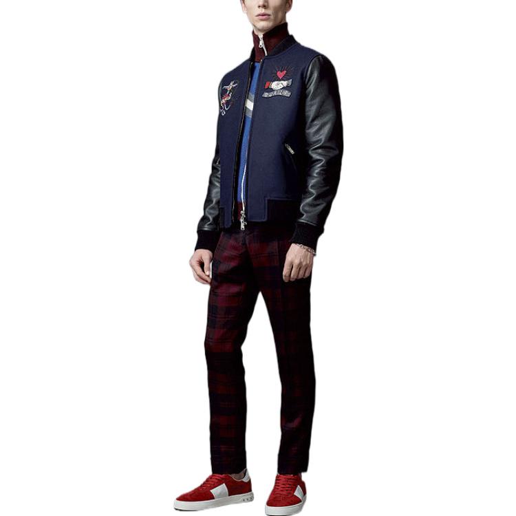 Lookbook Valentino FW20 印花拼接拉鍊外套海軍藍大衣. NV3CI0364FT598