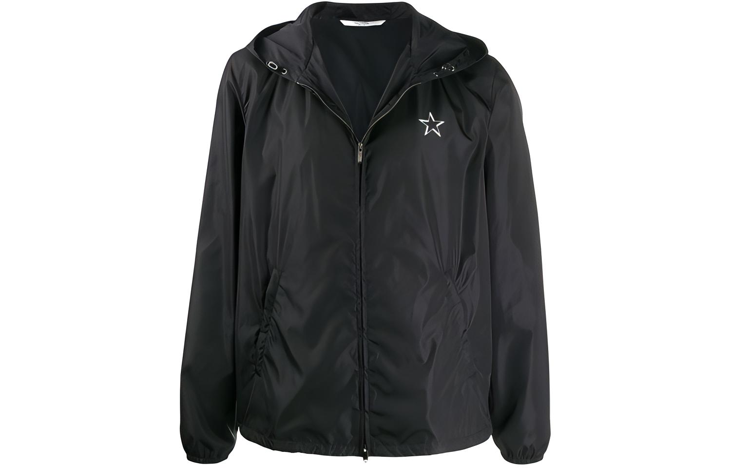 Valentino FW21 Black Casual Printed Hoodie Jacket VCI3555W60NI