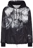 Valentino FW21 Black Hoodie with Starry Logo Print WV3MF19H7M6C35 Valentino FW21 Black Hoodie with Starry Logo Print WV3MF19H7M6C35