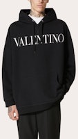 Valentino FW21 黑色字母印花寬鬆連帽衫 WV0MF20I7U80NI Shop Valentino FW21 黑色字母印花寬鬆連帽衫 WV0MF20I7U80NI