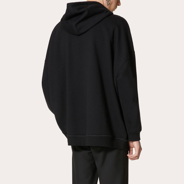 Purchase Valentino FW21 黑色字母印花寬鬆連帽衫 WV0MF20I7U80NI