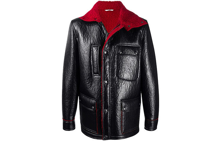 Valentino FW21 Black Logo Loose-Fit Collar Jacket for Men UV0CJE556Q10NR