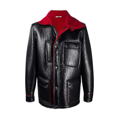 Valentino FW21 Black Logo Loose-Fit Collar Jacket for Men UV0CJE556Q10NR