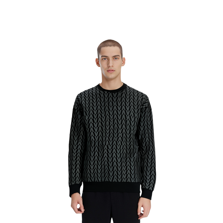 Purchase Valentino FW21 Crewneck Sweatshirt Hitam dengan Desain Cetak. WV0MF18X7SVN01