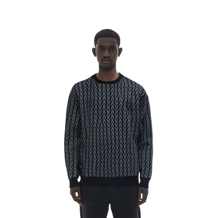 Details for Valentino FW21 Crewneck Sweatshirt Hitam dengan Desain Cetak. WV0MF18X7SVN01