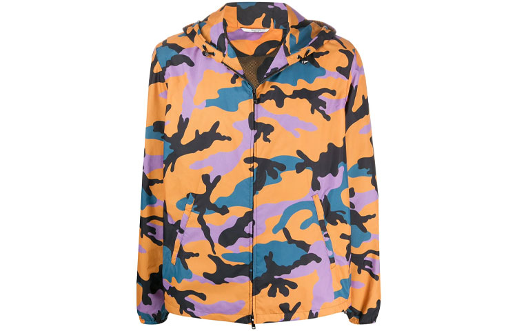 Valentino FW21 Camo Zip Hoodie Jacket Yellow VCI355JEJ49R
