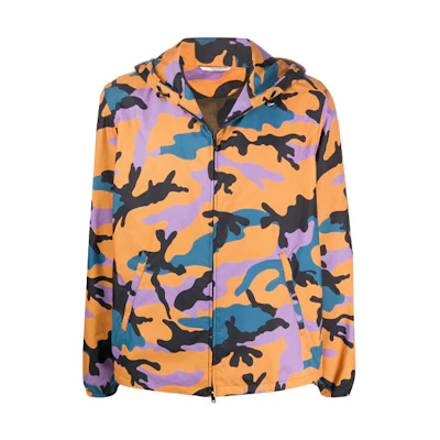 Valentino FW21 Camo Zip Hoodie Jacket Yellow VCI355JEJ49R