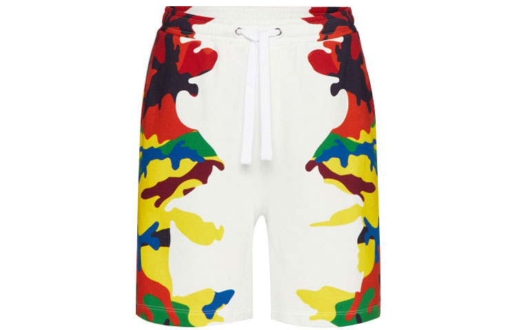 Valentino FW21 Camou7 Printed Cotton Bermuda Shorts Men White WV3MD02C7NPC40