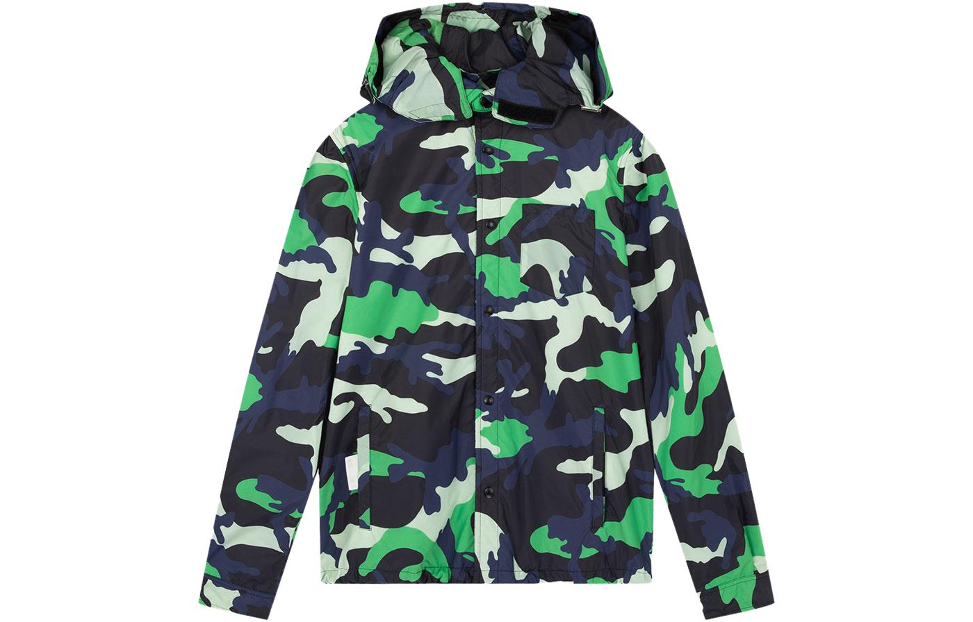 Valentino FW21 Camouflage Button Drawstring Hooded Jacket Men’s Camo TV3CIF50JEJ13D