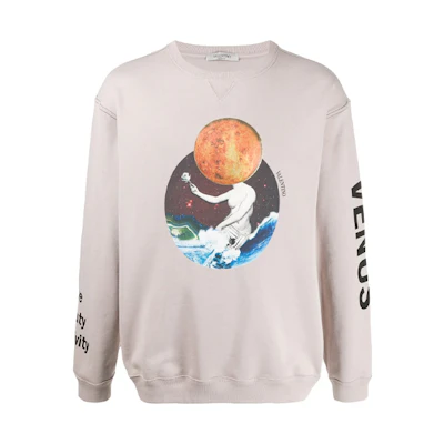 Valentino FW21 Cartoon Print Cotton Crewneck Pullover Sweatshirt VMF09V60D18T