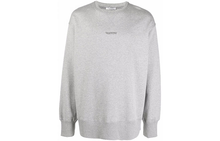 Valentino FW21 Cotton Logo Print Long Sleeve Sweatshirt Grey WV3MF18W7GFH6M