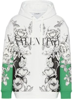 Valentino FW21 Dark Blooming Print Cotton Hoodie White/Green Long Sleeve. WV3MF19I7L6U23 Valentino FW21 Dark Blooming Print Cotton Hoodie White/Green Long Sleeve. WV3MF19I7L6U23