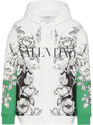발렌티노 FW21 다크 블루밍 프린트 코튼 후디 화이트/그린 긴팔. WV3MF19I7L6U23 Buy 발렌티노 FW21 다크 블루밍 프린트 코튼 후디 화이트/그린 긴팔. WV3MF19I7L6U23