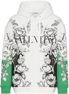 발렌티노 FW21 다크 블루밍 프린트 코튼 후디 화이트/그린 긴팔. WV3MF19I7L6U23 Order 발렌티노 FW21 다크 블루밍 프린트 코튼 후디 화이트/그린 긴팔. WV3MF19I7L6U23