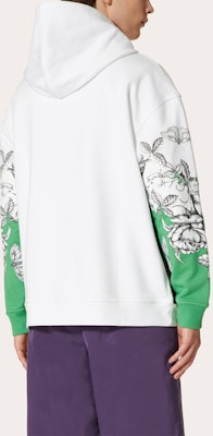 Valentino FW21 Hoodie Katun Putih/Hijau Motif Dark Blooming Lengan Panjang. WV3MF19I7L6U23 Shop Valentino FW21 Hoodie Katun Putih/Hijau Motif Dark Blooming Lengan Panjang. WV3MF19I7L6U23