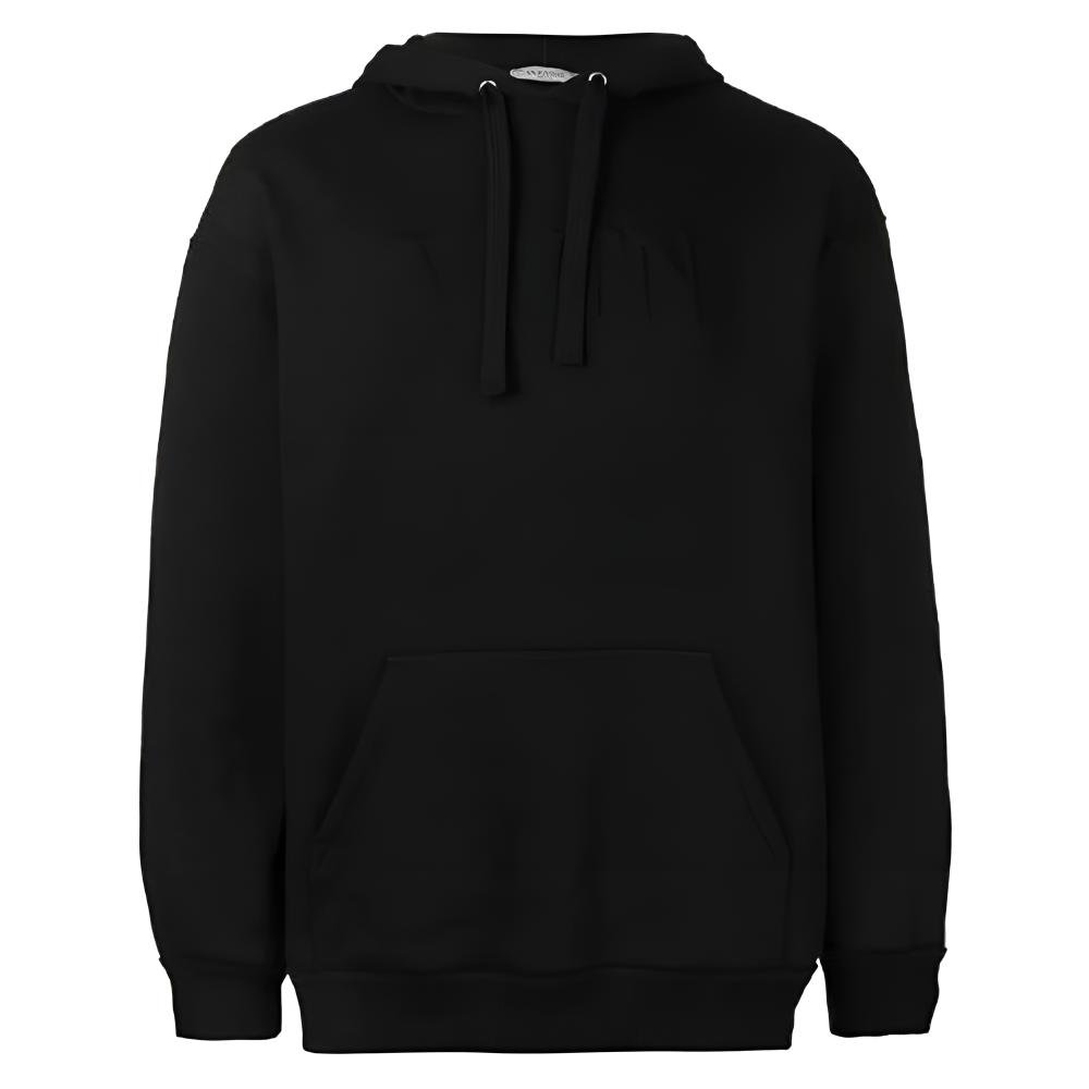 Valentino FW21 Embossed Logo Solid Color Hoodie Black VMF00QTZE0NO