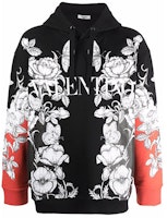 Valentino FW21 Floral Logo Print Drawstring Hoodie Men’s Black WV3MF19I7L6P90 Valentino FW21 Floral Logo Print Drawstring Hoodie Men’s Black WV3MF19I7L6P90