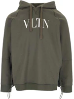 Valentino FW21 Green Letter Print Drawstring Hem Hoodie Pullover Men WV3MF18G7GA0GZ Valentino FW21 Green Letter Print Drawstring Hem Hoodie Pullover Men WV3MF18G7GA0GZ