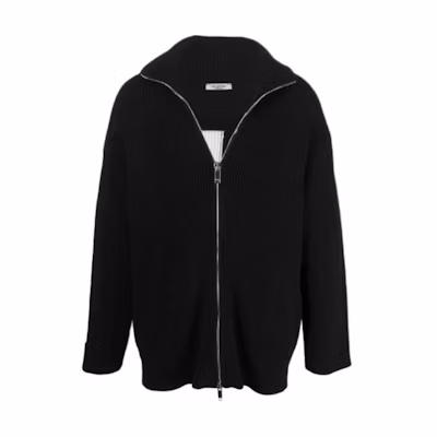 Valentino FW21 Large Logo Fleece Jacket Men’s Black VKE01K7ME