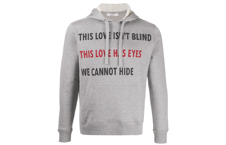 Valentino FW21 Letter Print Sweatshirt Gray VMF11E64Y080