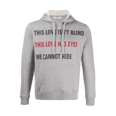 Valentino FW21 Letter Print Sweatshirt Gray VMF11E64Y080