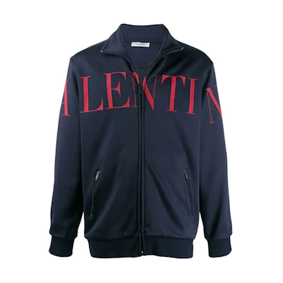 Valentino FW21 Logo Long Sleeve Track Jacket Blue - VMF07X5RSI52