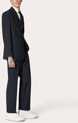 Valentino FW21 徽標羊毛混紡休閒長褲 藍色 WV3RBG817H6T36 Purchase Valentino FW21 徽標羊毛混紡休閒長褲 藍色 WV3RBG817H6T36