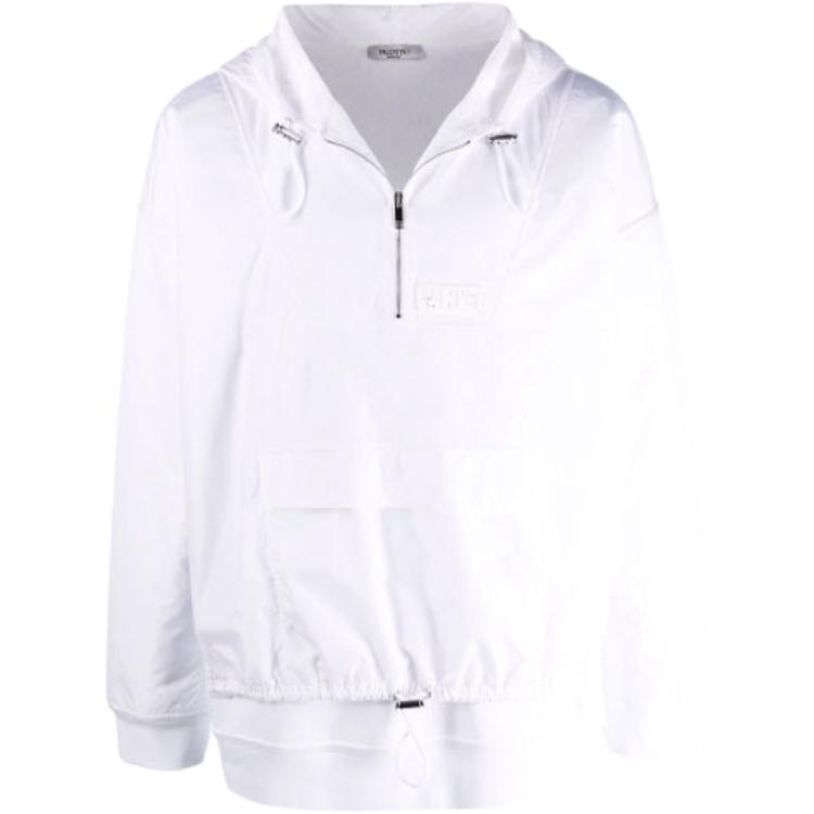 Valentino FW21 Logo Patch Zip-Up Hoodie VMF18H7GB0BO