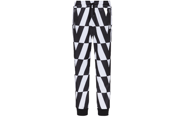 Order Valentino FW21 Celana Sweat Katun Logo Hitam Putih Edisi Musim Gugur WV0MD03E7WUF62