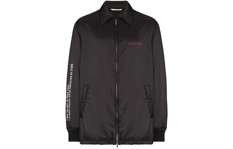Valentino FW21 Logo Windbreaker Jacket Black VCIG015Y016E
